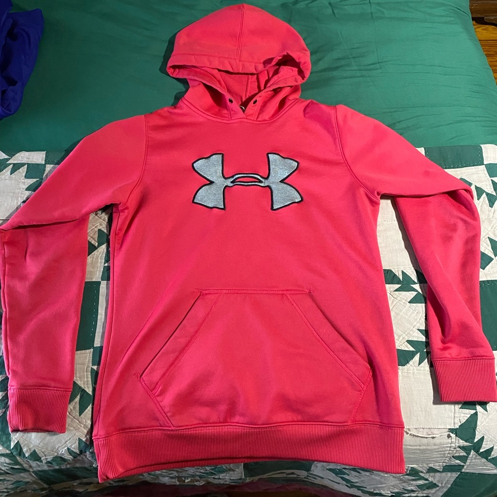 Pink Under Armour Hoodie Athletic Wear Gym Pilates Running Workout